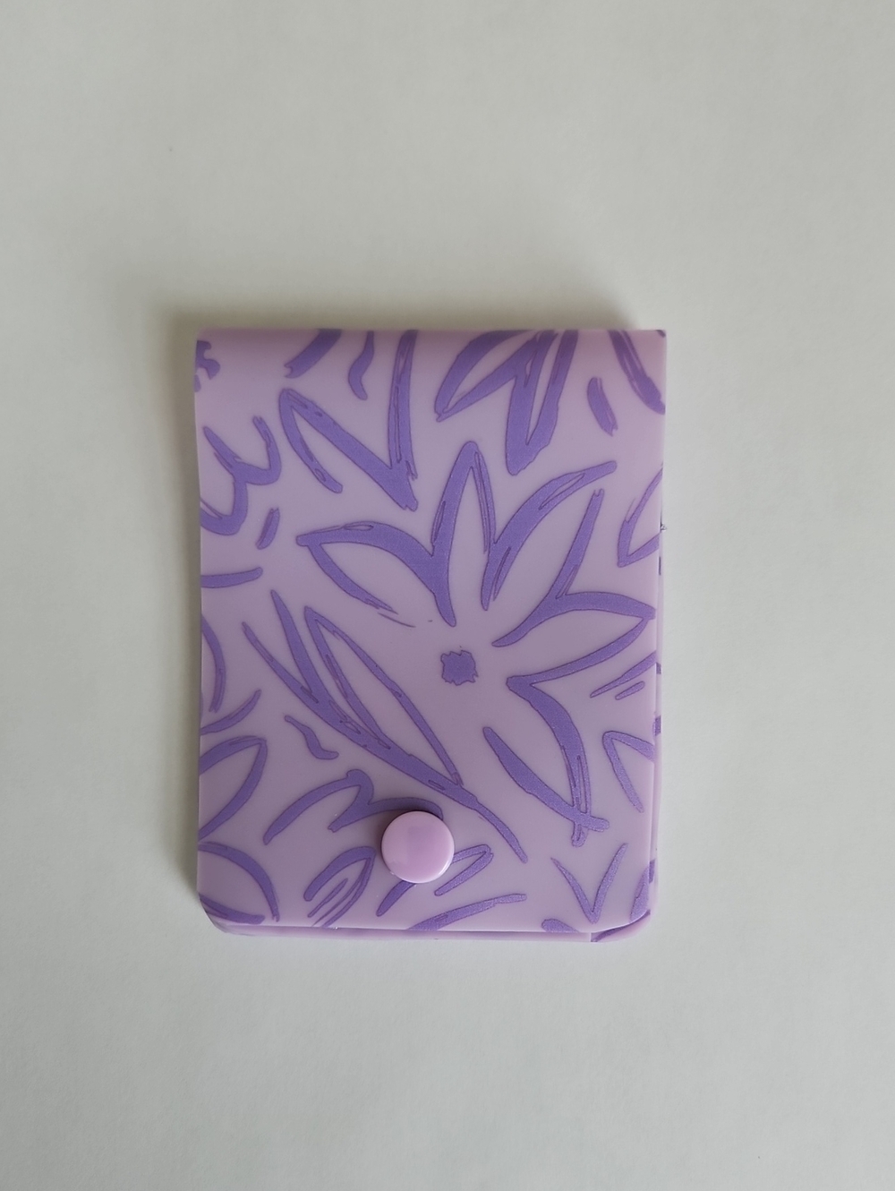 Lilac Floral Silicone Card Wallet - Purple